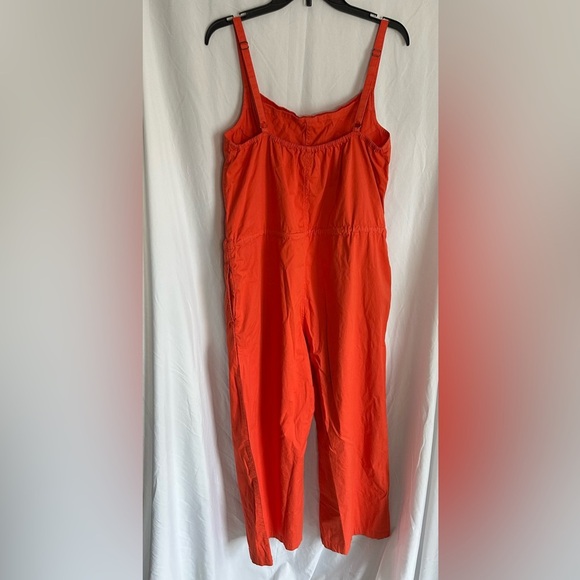 Pistola Neon Orange Jumpsuit with Pockets & Drawstring Waist 100% Cotton Size L - Picture 2 of 3